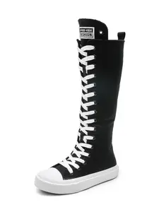 OPOEE Kids high Tops Boys and Girls High Top Children's Canvas Shoes Fashion Street Dance White Campus Shoe Outdoor Leisure Sneakers Shoes Knee high Shoes for Girls Knee Boots