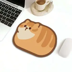 Cute Cat Mouse Pad Small Size, Creative Irregular Shape, Girls' Cute Dormitory Office Desk Mat, Wireless Tablet Mouse Pad, Playful Element