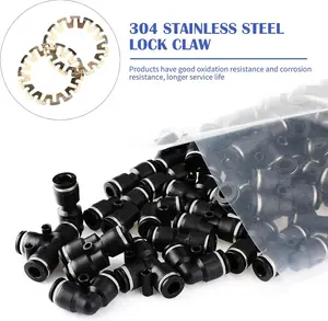 60 Pcs Push to Connect Fittings Air Line Pneumatic Fittings Kit,1/4 Inch Od Quick Release Pneumatic Connectors Air Line Splitters Elbows Tee Straight Tubes