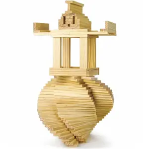 212 MAIN Pine Wood Building Planks - 150-Piece Building Blocks, Constructable, Stackable Toy for Small Animal Pets