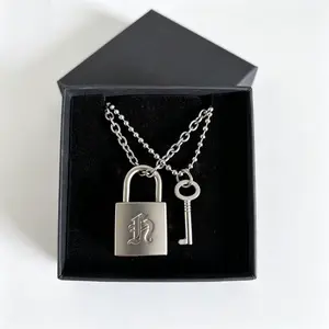 Fashionable Metal Lock Pendant Necklace Same As Huang Xuanchen's Style Exclusive Gift Box Lock Design Unlock Punk Fashion Personality Fan Accessory Gift Couple Jewelry