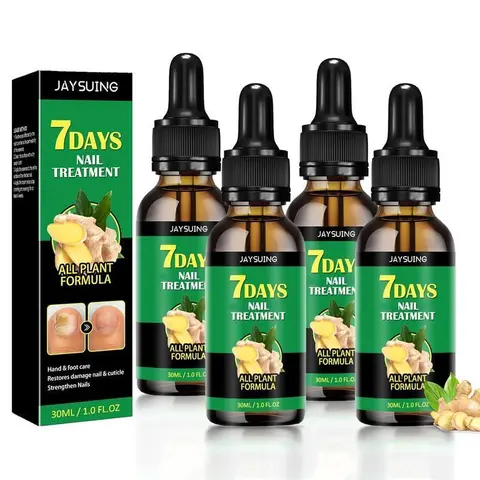 Ginger Nail Treatment Serum - 7-Day Fungus Care, Onychomycosis & Paronychia Recovery Support, Plant-Based Manicure Item, Nail Growth Oil