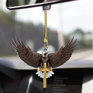 2D Eagle Design Car Hanging Ornament, Car Hanger Ornament, Creative Car Rearview Mirror Pendant, Car Interior Accessory, Car Interior Decoration Accessories for Car Gift