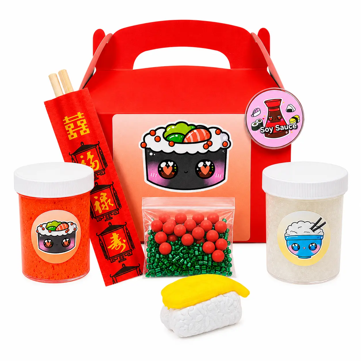 Sushi Slime Kit – DIY Crunchy Slime with Clay & Toppings