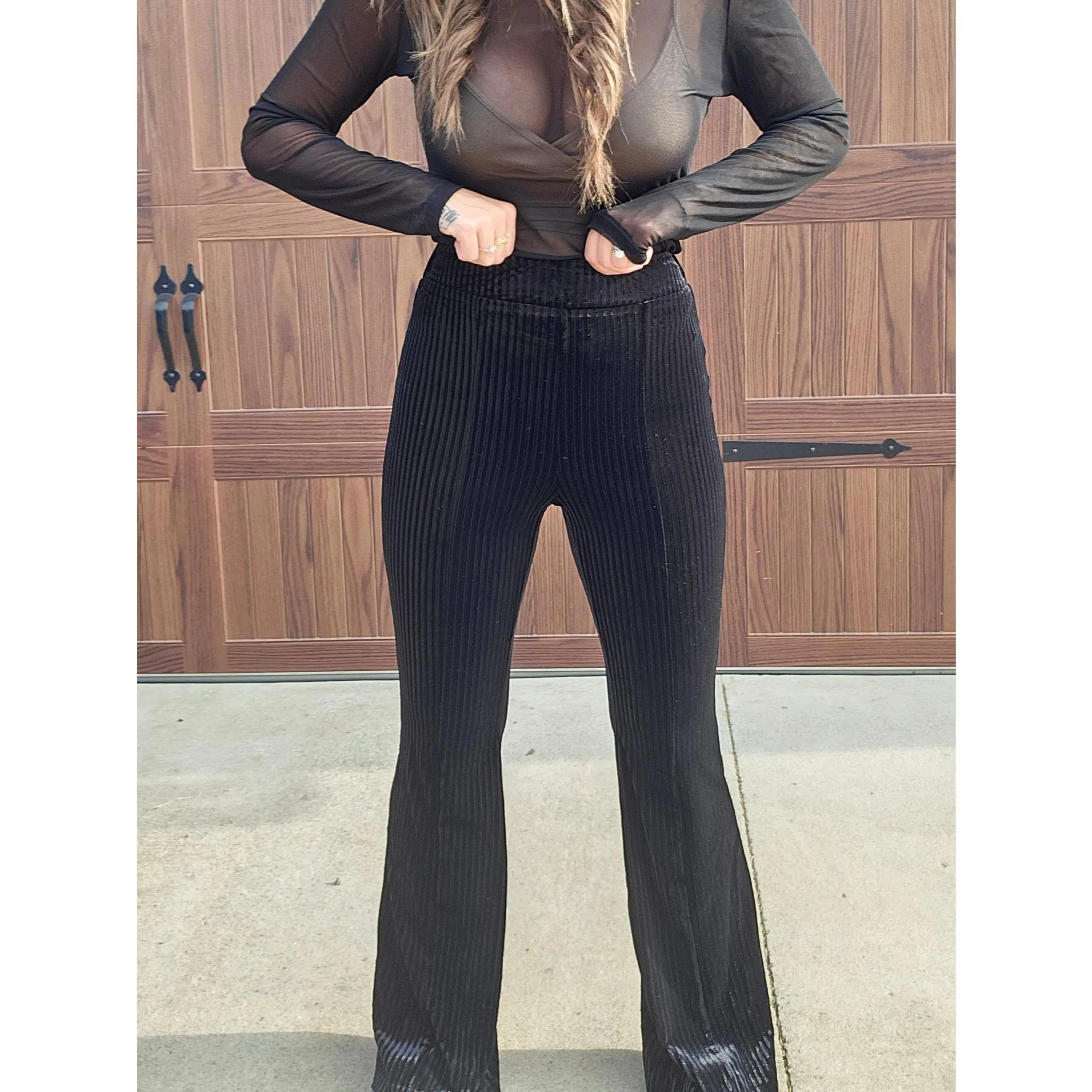 High Waist Flare Corduroy Pants