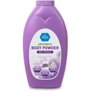 MED PRIDE Talc Free Cornstarch Body Powder with Lavender Scent, Moisture Absorbing Skin Care for Daily Freshness, Cruelty Free Formula, 13 Ounce Bottle
