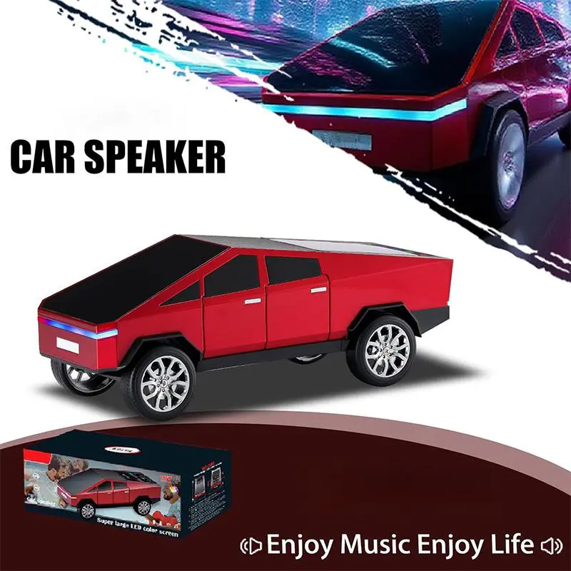 Bluetooth Pickup Truck Replica Portable Speaker,with Display Screen,HD Sound, TWS Pairing, FM Radio,Built-in Microphone Hands-Free Calling, LED Party Light, Surprise Gift for Car Lovers,Unisex: The Best Gift for 2026  Audio Wireless Stereo Usb Colorful