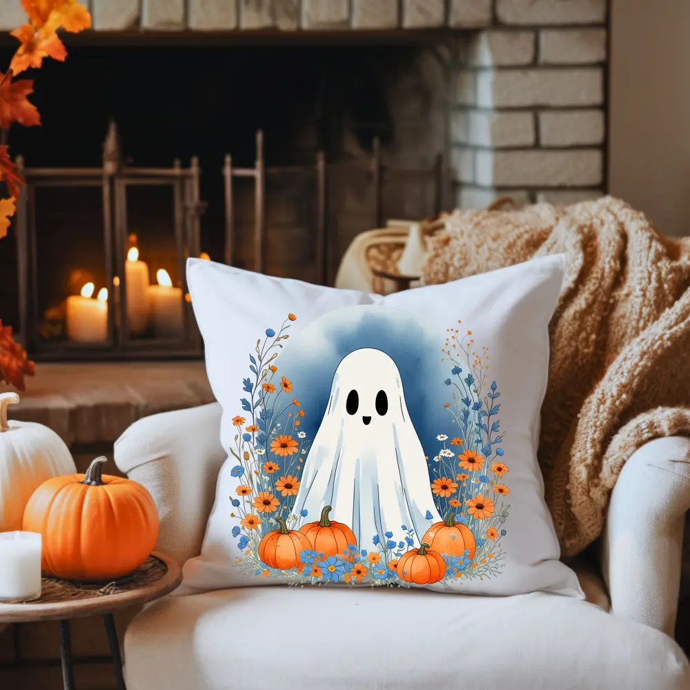 Halloween Fall Home Decor, Ghost Throw Pillows, Spooky Pillow!