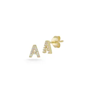 Pavé Initial Stud Earring