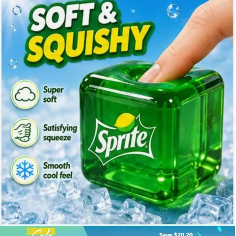 Cute Sensory Lemon-Lime Malt Candy Ice Cube Squishy, Ultra-Soft Butter Texture, Slow-Rising Stress asmr relaxation Toy, Kids' Desk Gift squeeze toy