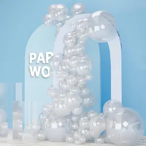 PartyWoo Clear Balloons 123pcs Different Sizes of 18 12 10 5 Inch Transparent Balloon Arch Kit for Graduation Wedding Baby Shower Bridal Shower Anniversary Birthday Party Decorations Clear-Y2