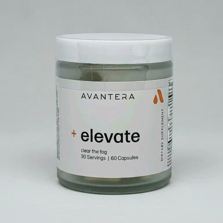AVANTERA Elevate Edible Dietary Supplement Capsules, 60-Count 1-Month Supply, Healthcare Herbal Supplement with Travel Pill Case