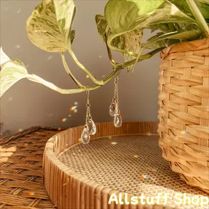 Plant Vine Amulet Hanging Sun Catcher, Sunlight Reflecting Prism, Indoor Plant Accessory, Rainbow Maker, Perfect Choice for Decorating Bonsai, Holiday Decoration, Holiday Gift