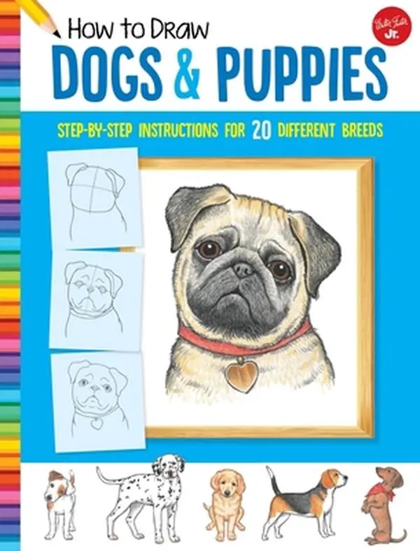 USED Book - How to Draw Dogs & Puppies: Step-By-Step Instructions for 20 Different Breeds by Fisher, Diana (Paperback) - english