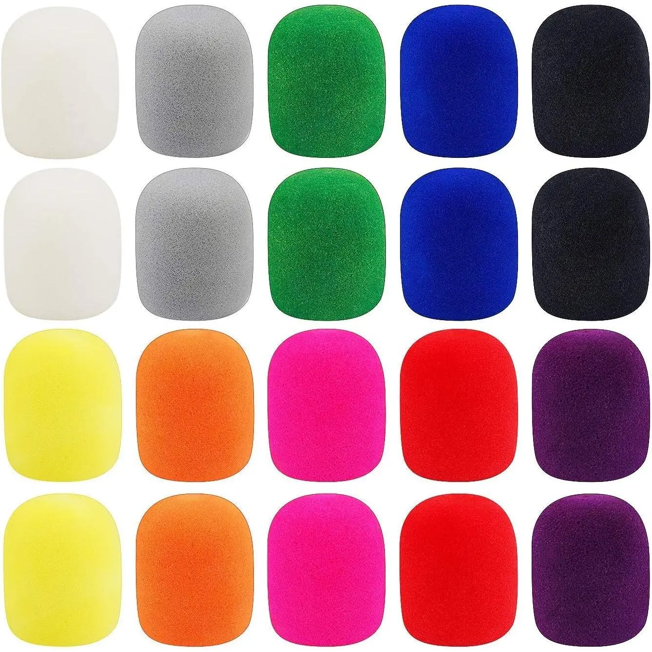 Microphone Covers Foam,20 Pack Thick Handheld Stage Microphone Windscreen Microphone Cover Foam Karaoke DJ Microphone Covers Disposable(10 Color)