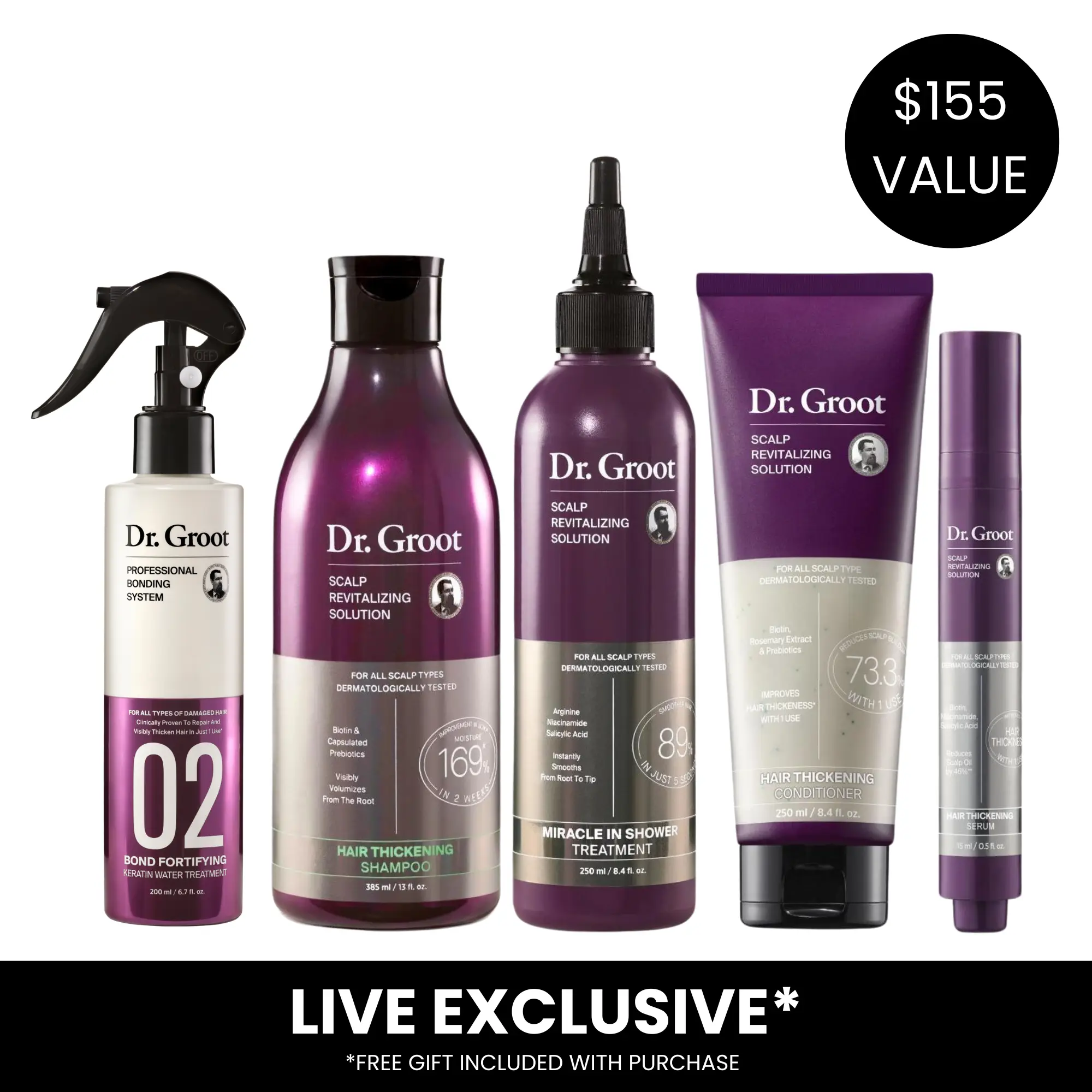 Dr. Groot Complete Set + Professional Bonding System Keratin Water Treatment