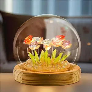 DIY Rose Night Light for Bedroom Bedside Sleep Light - LED Flower Table Lamp in Handmade Rose Material, Ideal for Home Decor