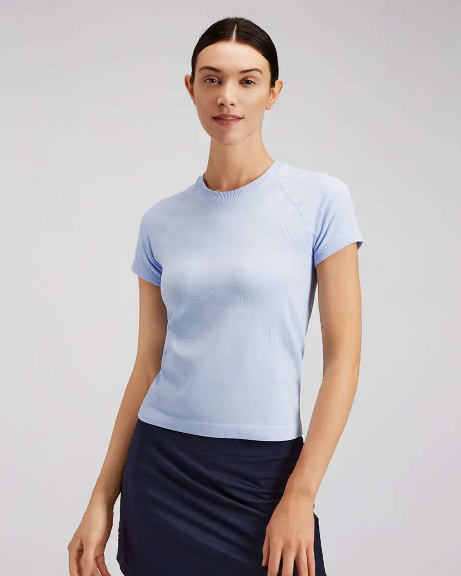 Seamless Short Sleeve Yoga Tops, Tight Fitted Breatheable Gym Tees, Workout Tops, Sporty Casual Sports T-Shirt for Yoga, Gym, Tight Fitted Sports T-Shirt