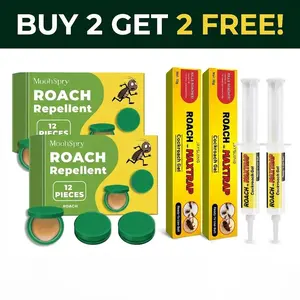 Buy 2 Get 2 Free, Cockroach Medicine with Fast-Acting Kill Cockroach Bait, Indoor Roach Exterminator, Moons RoachRepellent, Roach Traps, Indoor Trap & Indoor-Outdoor Cockroach Bait Station for Roach Control