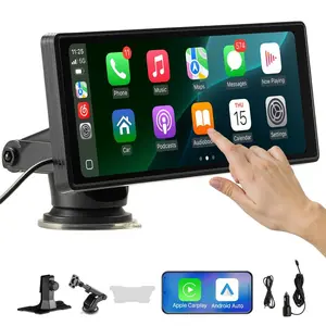 VEVOR Wireless Car Stereo, 10-Inch HD Portable Radio Touch Screen Compatible with Apple CarPlay and Android Auto, CarPlay Screen for Car with Voice Control, Mirror Link, Bluetooth, GPS Navigation