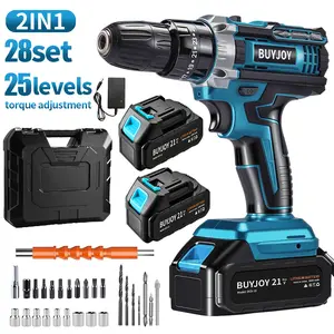 Wireless Portable Electric Drill - Multi-functional Rechargeable Drill Set, Work Light, 1/2 Batteries And Fast Charger - Suitable For Wood, Metal, DIY Work Electric Drill Set, Father's Day Gift, Wife's Gift To Husband, Son And Daughter's Gift To Father