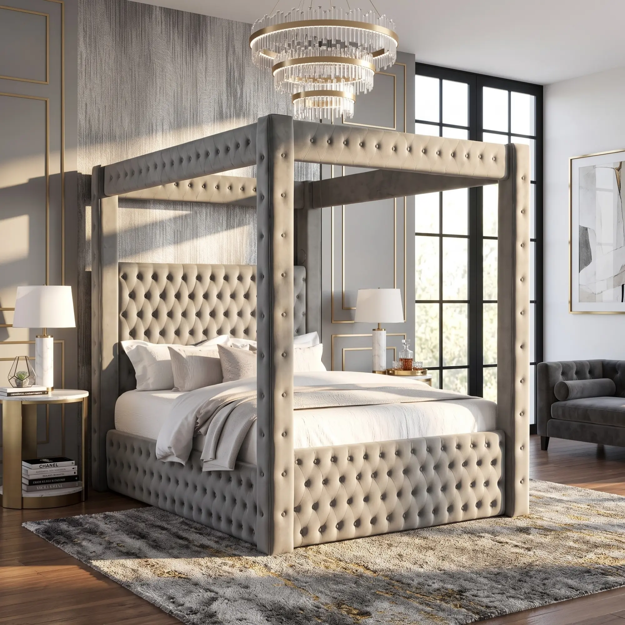 SEVILLE Transitional Bed with USB Charging Ports and Bluetooth Speakers