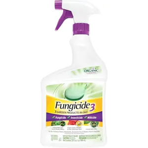 Brand Fungicide3, 32 Fluid Ounces, Insecticide and Miticide with Neem Oil Extract for Organic Gardening, Controls Black Spot, Aphids and Spider Mites