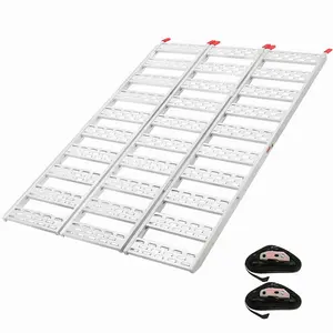 GARVEE Aluminum Tri-Fold Loading Ramps for Pickup Trucks, 1500 Lb Capacity, Anti-Slip Surface, 76in x 50in, Ideal for ATV, UTV, Motorcycle, Lawn Mower, and Tractor Loading