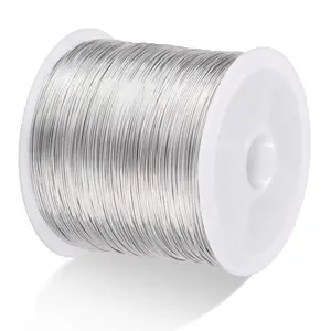 328Ft Jewelry Wire Craft Wire 26 Gauge Tarnish Resistant Jewelry Beading Wire Copper Beading Wire for Jewelry Making Supplies and Crafting, 0.4mm X 100m (Silver Color)