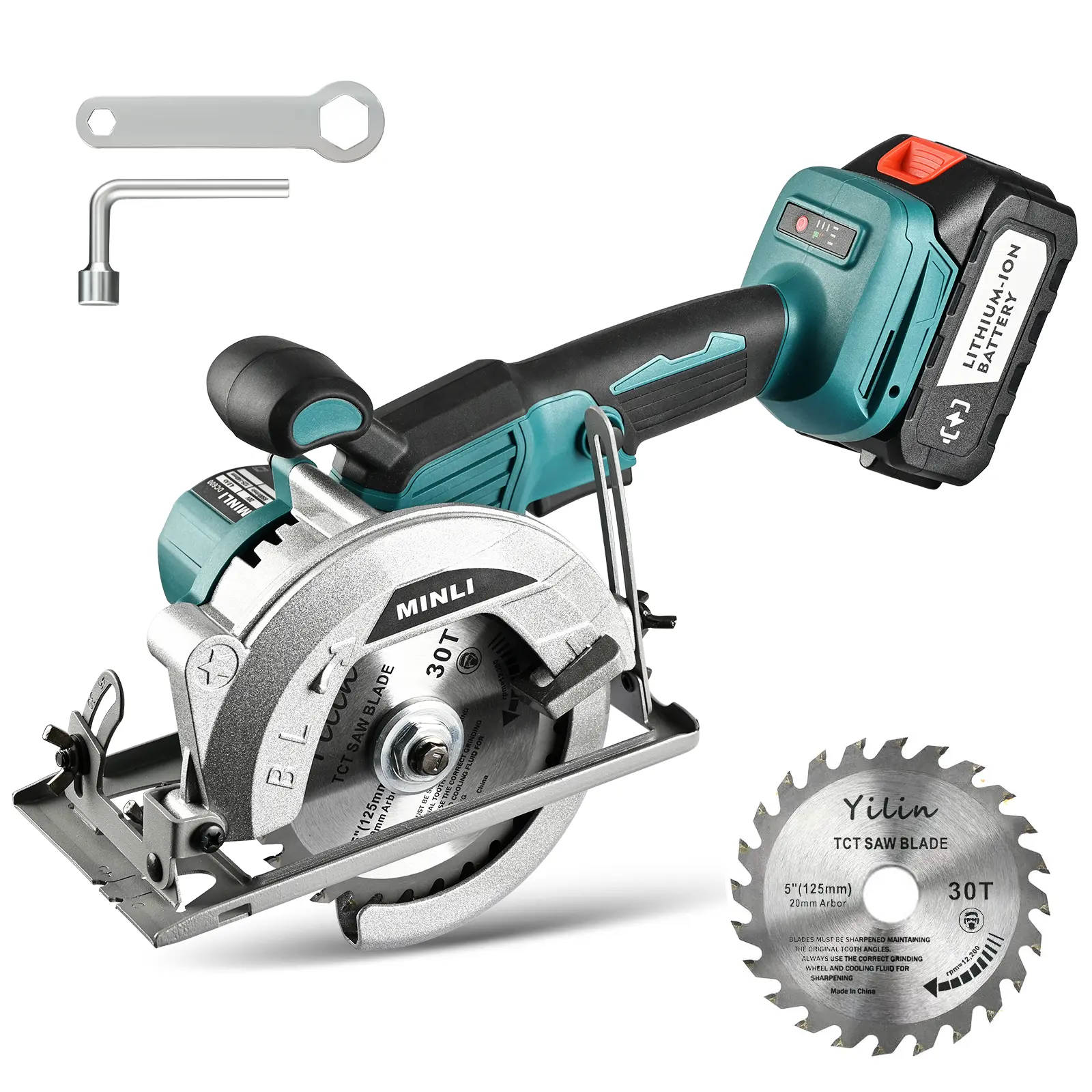 Multi-function Circular Saw | Industrial-Grade Portable (1.8kg) | 5-inch/7-inch deep-cut saw blade | 21V Pure Copper Motor | 0-45° Miter Cut | 6500 RPM Speed