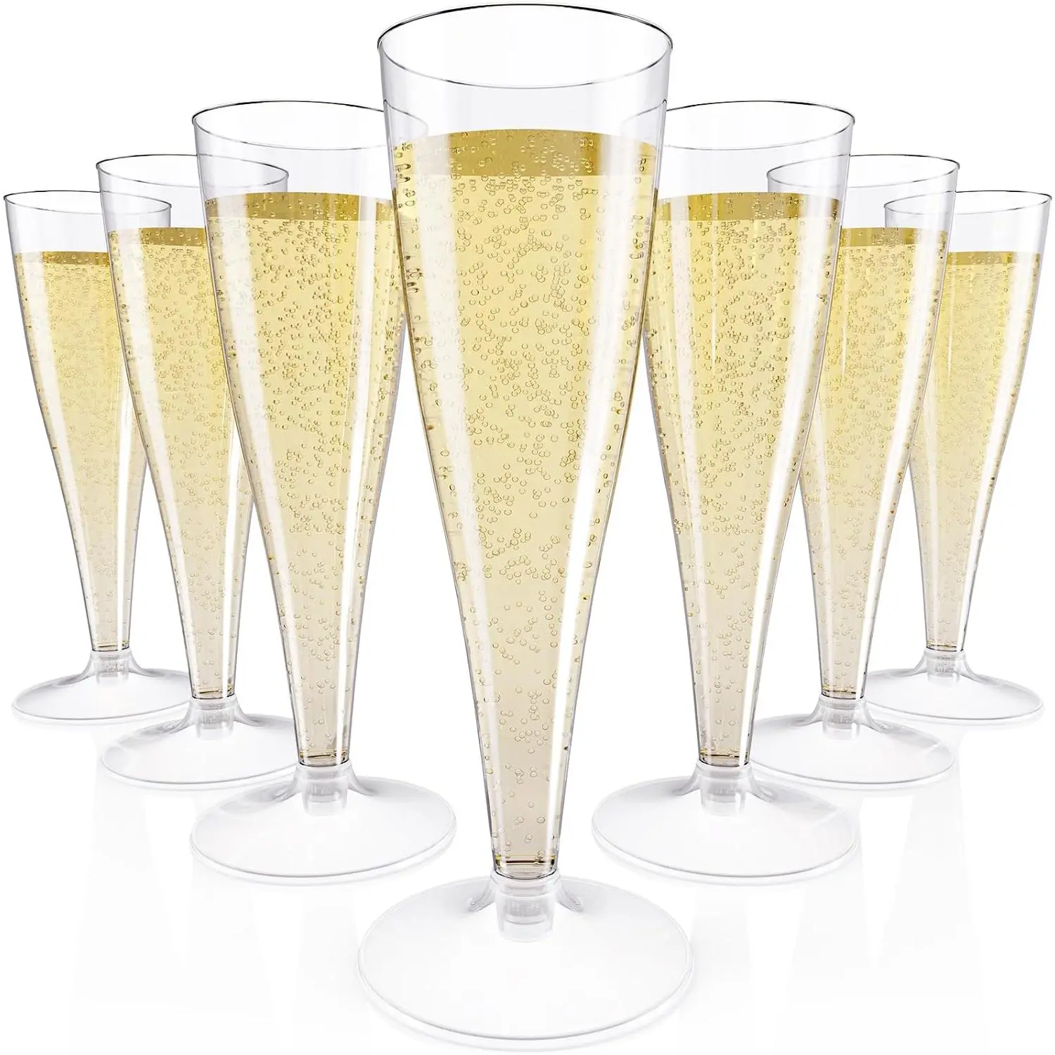 100 Pack Plastic Champagne Flutes Disposable 4.5 oz Clear Plastic Champagne Glasses  for Wedding, Thanksgiving Day, Christmas