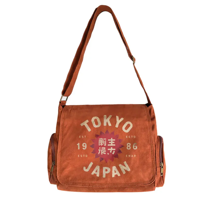 Women’s flap tote bag — upgraded fabric, “Tokyo Japan 1986” print, large capacity, foldable design, adjustable shoulder strap, basic casual commuter bag suitable for everyday outings and travel, lightweight, machine washable, messenger bag