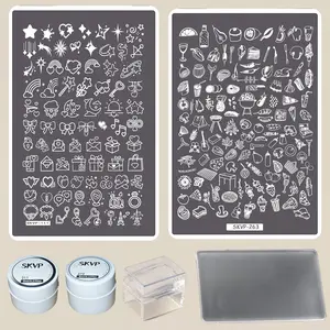 Nail Art Transfer Plate Set, Complete Nail Design Tools, Ideal for Nail Enthusiasts, Full Kit for Nail Art Transfers, Nail Art Kits