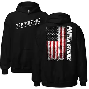 7.3 Power Stroke Diesel Hoodie/Sweatshirt/ T-shirt, American Flag shirt for Diesel Truck Fans, Patriotic Burning Diesel tshirt, 4th July shirt
