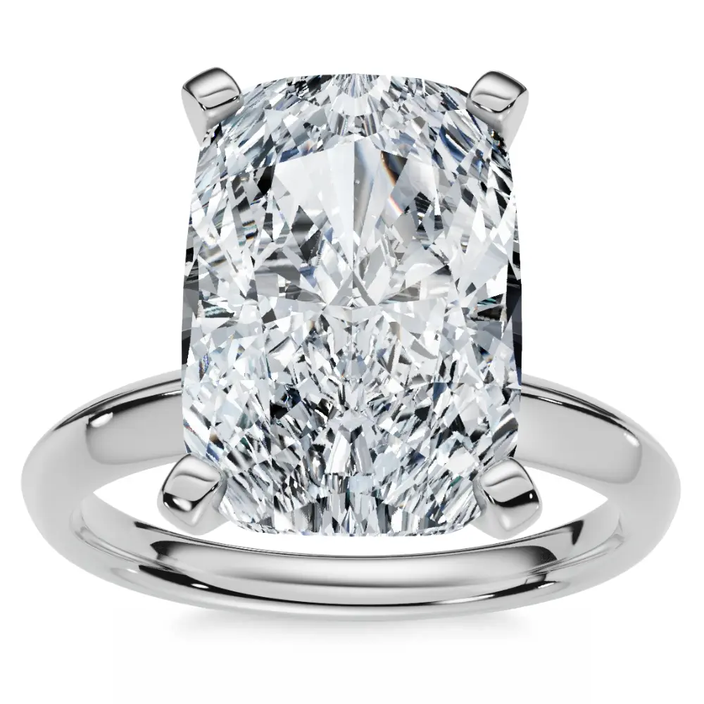 Certified 5Ct Elongated Cushion Diamond Engagement Ring Lab Grown