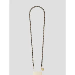 Lou 47" Woven Phone Chain in Black and Gold