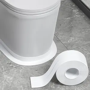White Waterproof Caulk Tape - 1.5x10.5Ft Self-Adhesive Sealant for Toilet Bathtub Kitchen Bathroom Floor