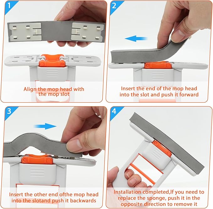 2026 New Mini Mop: Portable Self Squeezing Sponge Mop for Small Spaces, Bathroom Kitchen Desktop Glass Cleaning Gadgets, Wet & Dry Quick Clean Lightweight Compact Orange Can Stand or Hang