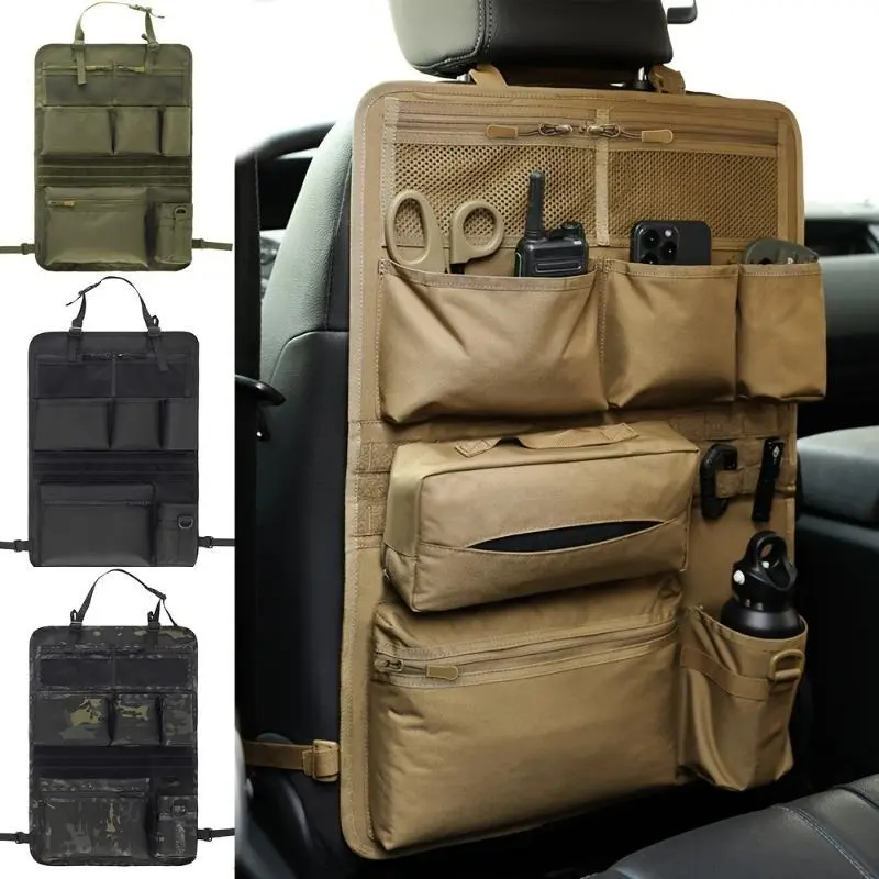 Multi-Pocket Backseat Organizer for SUVs and Trucks - Durable Oxford Cloth Storage Bag with Random Zipper Direction, Ideal Gift for Men, SUV Storage Solution|Organized Storage|Sturdy Construction, Car Storage, Car Interior Accessory, Car Accessories