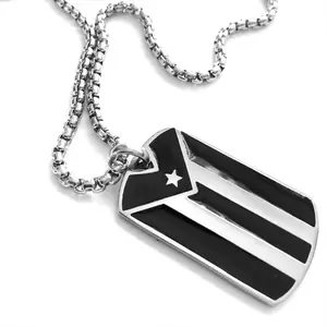 Papiichulo Puerto Rican Flag Chain Set - Stainless Steel Fashionable Accessories