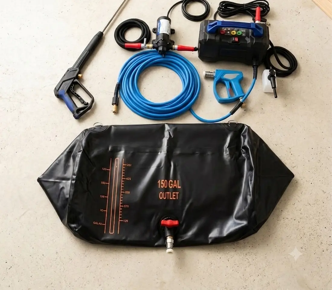 H2O Pack Heavy-Duty 150 Gal Ultimate Mobile Detailing Water System for Automotive Car Washing & Maintenance