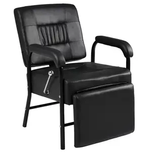 Shampoo Chair with Footrest for Salon, Reclining Salon Chair for Barber & Hair Stylist Chair,  Controled Recline Spa Beauty Equipment, Black