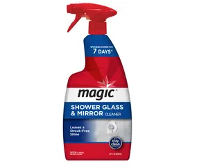 Stainless Steel Bottle Household Glass Cleaner, 28 oz Magic Formula with Stay Clean Technology - 7-Day Protective Coating Repels Soap Scum, Hard Water & Mold, Easy Spray-Wipe for Streak-Free Shine on Glass/Mirrors, Prevents Fog with Invisible Shield, Kitc