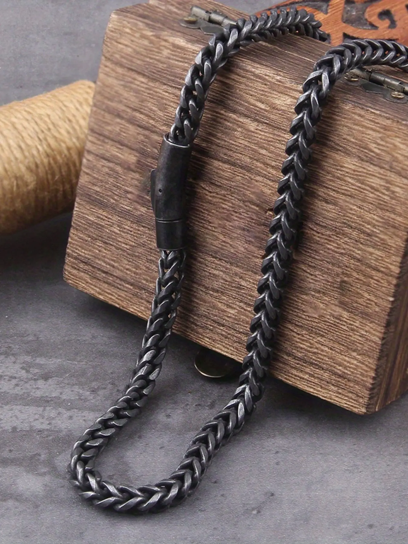 Men's Viking Style Vintage Fashion Necklace Stainless Steel Cuban Link Chain, Trendy Hip-Hop Link Design, Party Accessory Gift