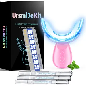 Ursmilekit Oral Teeth Brightening Kit, 16 LED Lights and 3 Gels, Portable USB Rechargeable teeth Brighten with Touch Controls, Holiday Birthday Gifts