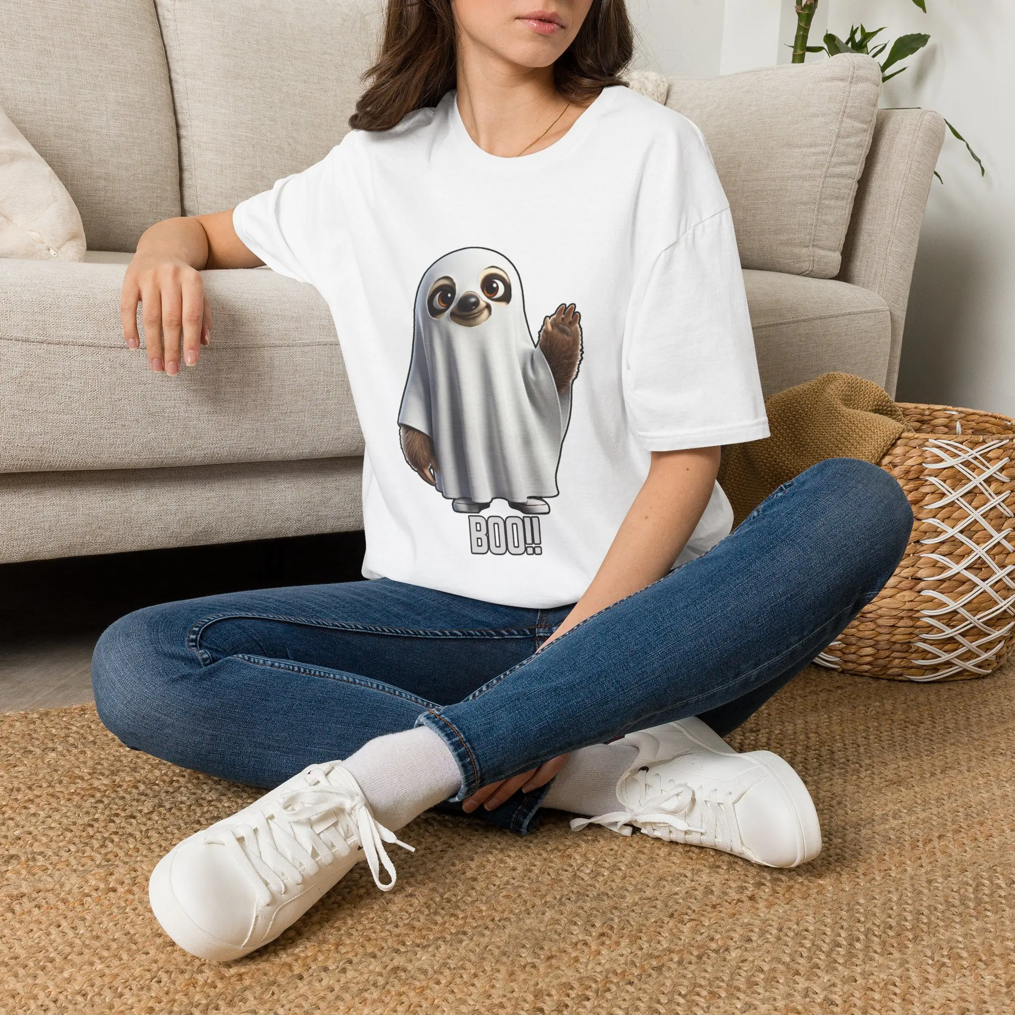 Cute Ghost Sloth Halloween T-Shirt