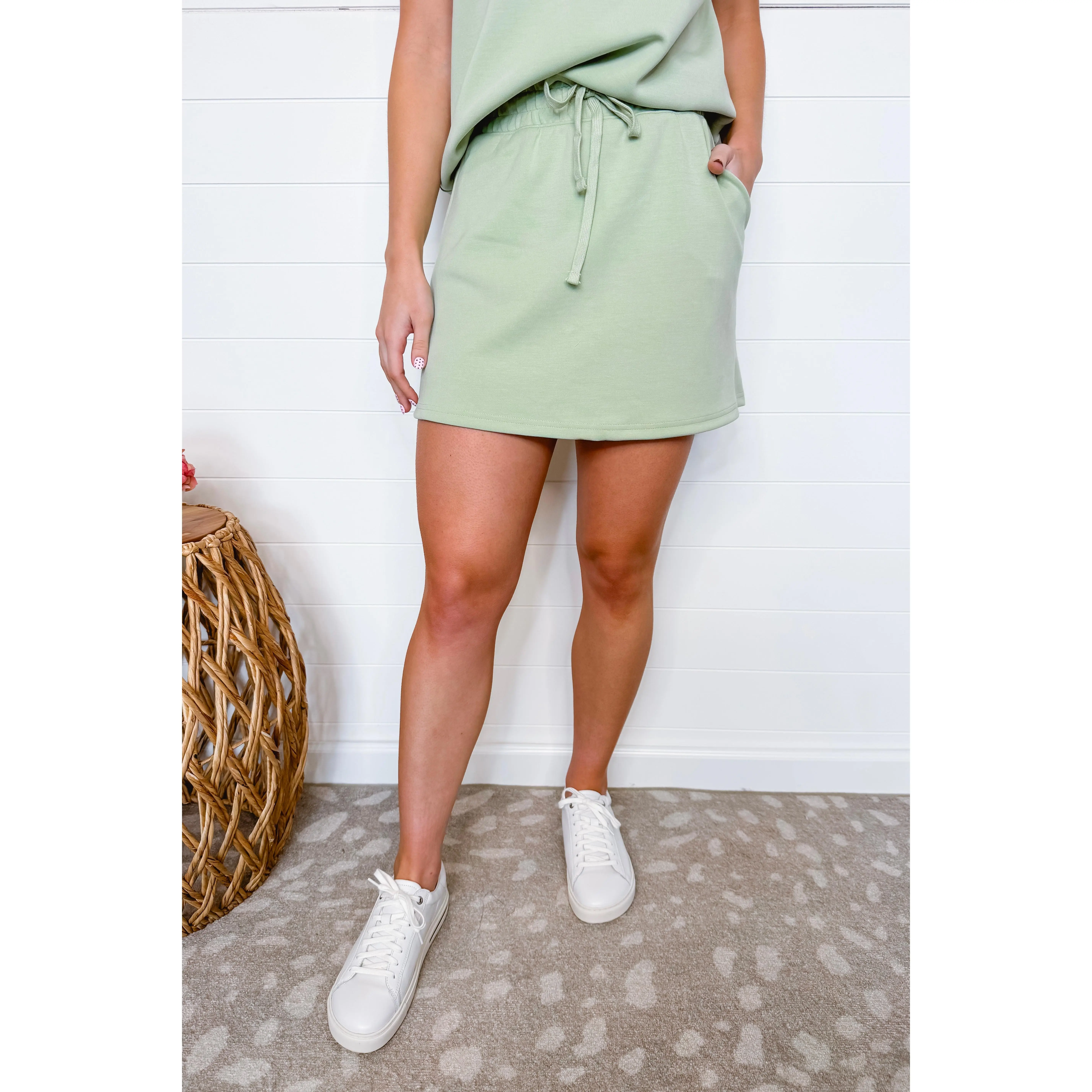 Sporty Spice Scuba Luxe Skort - Pistachio Workout Skirts Yoga Skirt