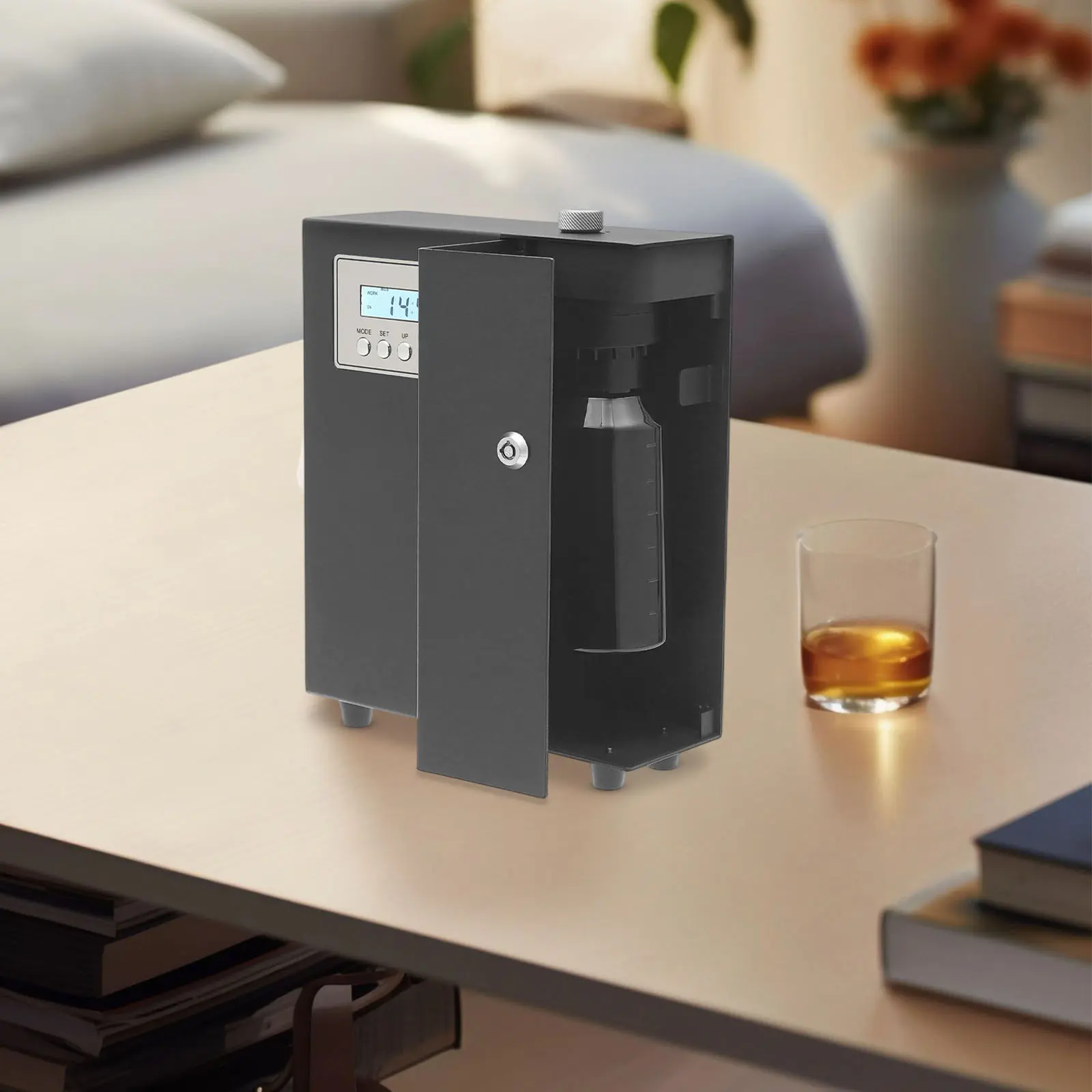 CNCEST Commercial Scented Diffuser Machine - 150ml Essential Oil Humidifier, LED Display, Timer, 45dB Silent, DC12V 4.7W, Wall Mount/Desktop, Black, US Standard, Stable, for 10594 Sq Ft Large Spaces, Offices, Restaurants, Clubs (Holiday-Ready)