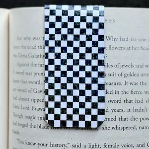 Magnetic Bookmark | Checkered Glitter | Book Accessories | Gift for Book Lover