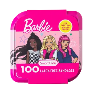 Smart Care Barbie Latex-Free Bandages with Reusable Storage Tin, 100CT